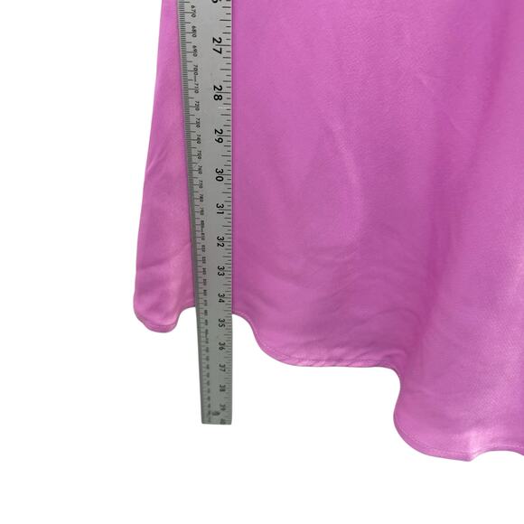 ZARA Pink Satin Camisole Rhinestone Strap Cowl‎ neck Slip Mini Dress Size Small - Picture 5 of 8